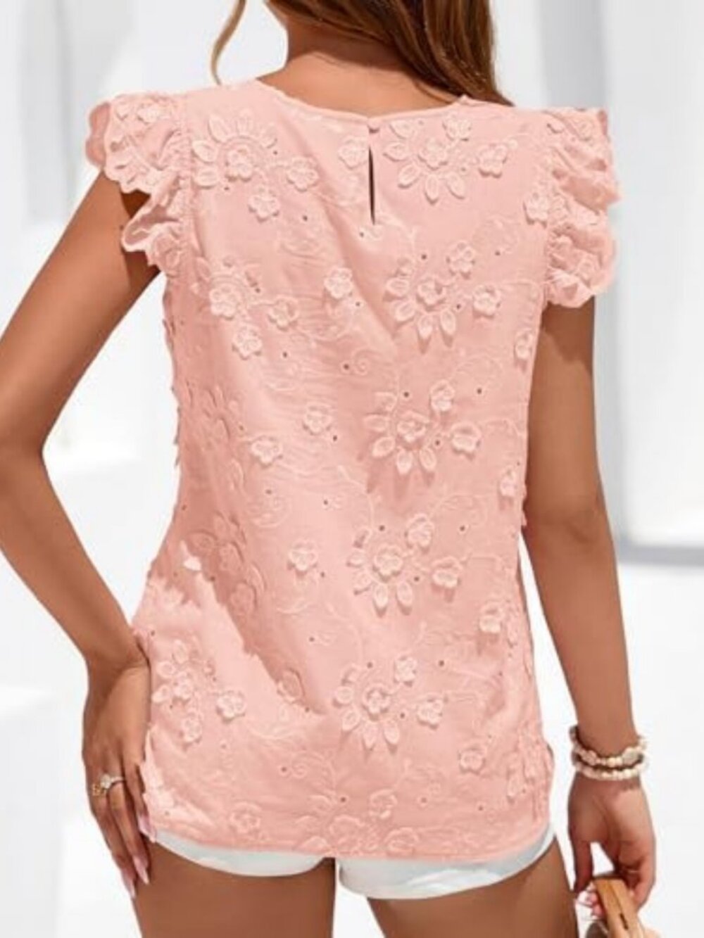 Cute Lace Top for Women | Embroidered Eyelet Blouse | Stylish Summer Fashion - Picture 3 of 6